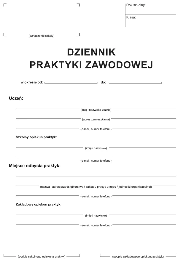 Galeria - A-100-3 Dziennik praktyki zawodowej