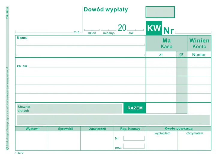 Galeria - 402-5 KW dowód wypłaty