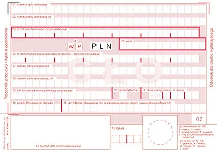 Galeria - 466-5 CŁO - Polecenie przelewu/wpłata gotówkowa - WP 2 - odcinkowy