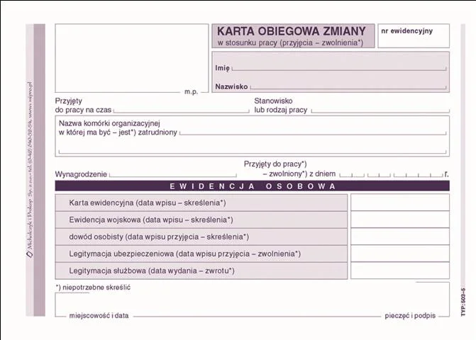 Galeria - 503-5 Karta obiegowa