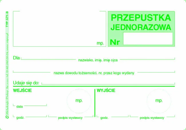 Galeria - 571-9 Przepustka jednorazowa