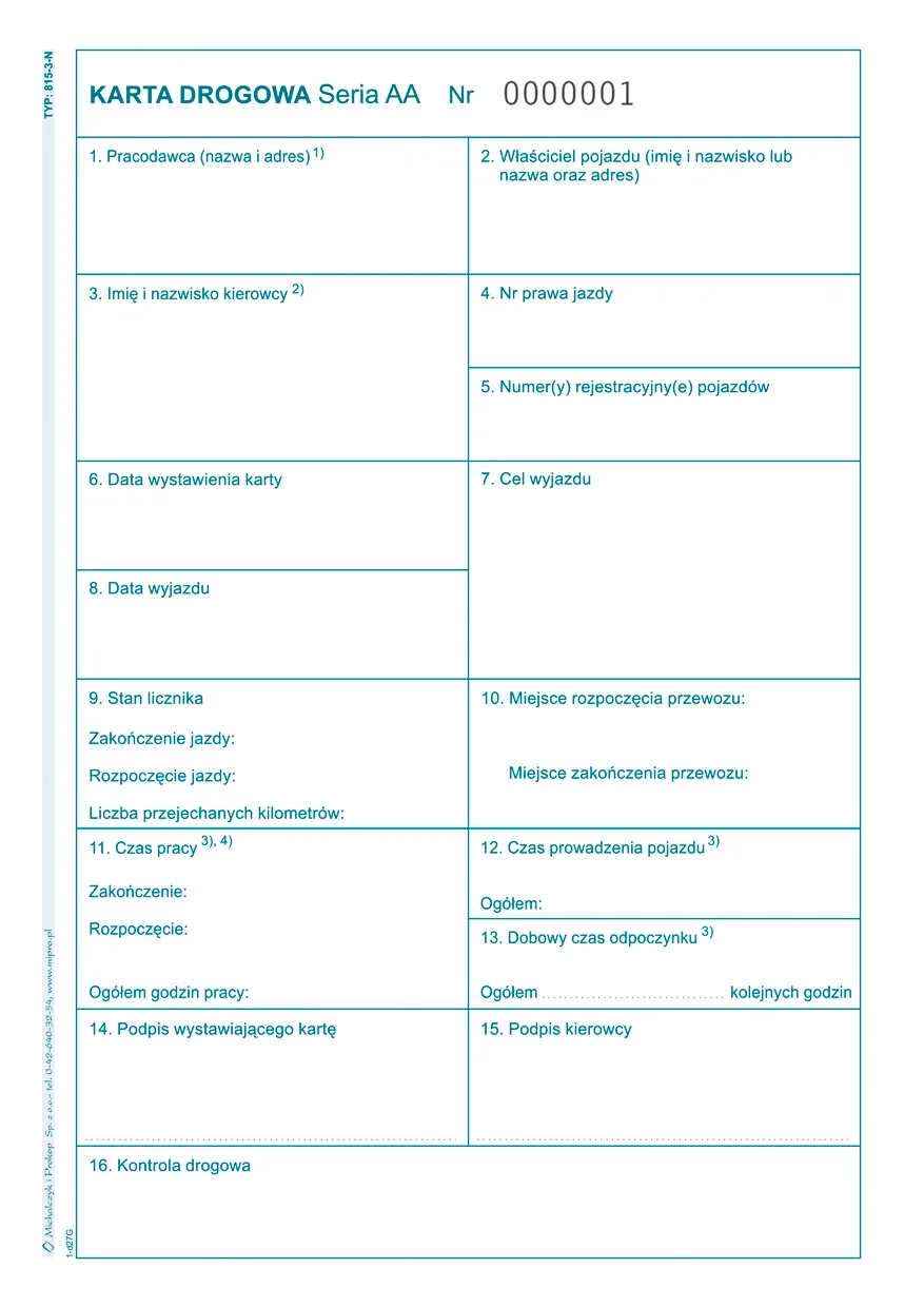 Galeria - 815-3N Karta drogowa (numerowana)