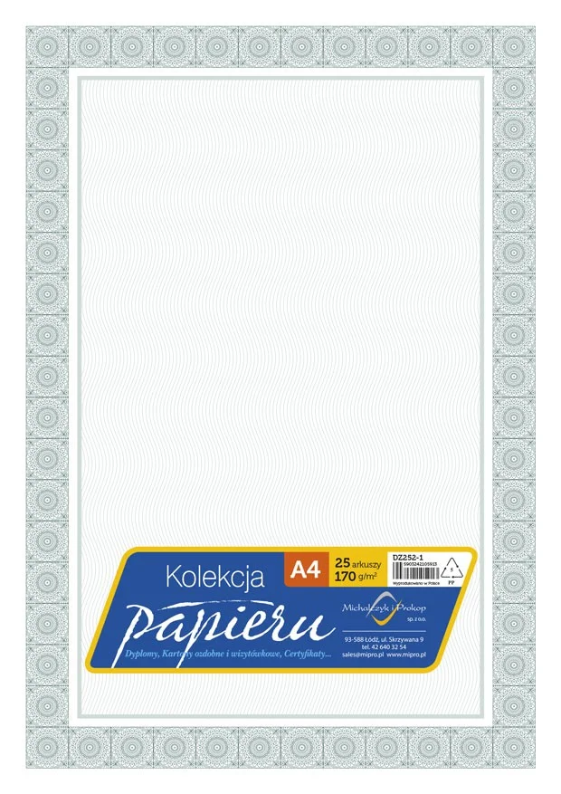 Galeria - DZ252-1 Certyfikat, dyplom