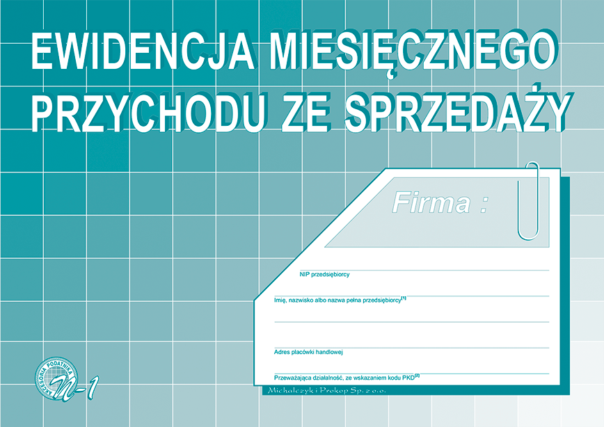 N-1 Ewidencja miesięcznego przychodu ze sprzedaży