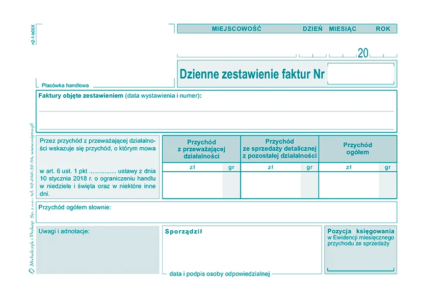 Galeria - N-2 Dzienne zestawienie faktur