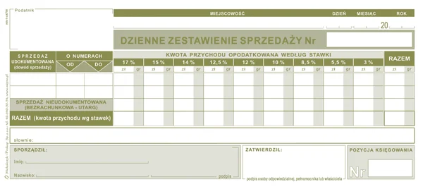 Galeria - R4h Dzienne zestawienie sprzedaży - zbiorcze (dla podatników zryczałtowanego podatku dochodowego)