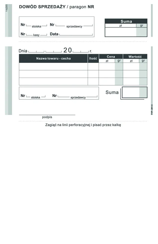 Galeria - 261-5 Dowód sprzedaży (paragon)